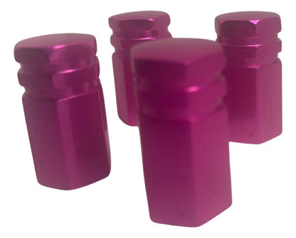 Tampa De Válvula Pneu Carro Sextavada Grande 4pçs - Rosa