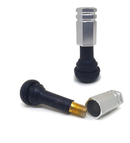 Tampa De Válvula Pneu Carro Sextavada Grande 4pçs - Prata