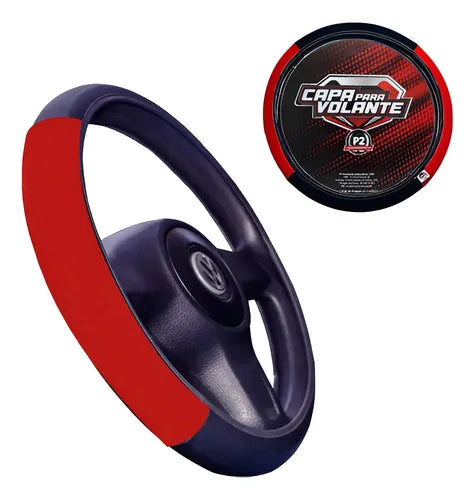 Capa De Volante Em Neoprene Preto - Vermelho