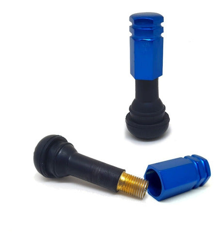 Kit Tow Strap+trava Parachoque+tampa Valvula+parafuso - Azul