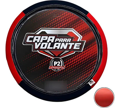 Capa De Volante Em Neoprene Preto - Vermelho