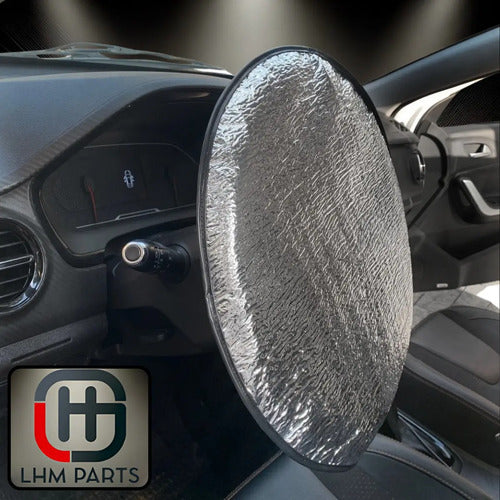 Kit 10un Capa De Volante Metalizada Protetor Solar Carro Prateado