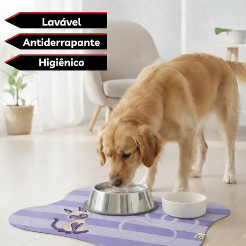 Tapete Comedouro Pet Americano Para Tigelas Cachorro Gato