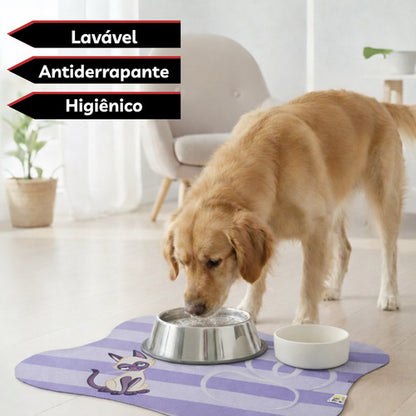 Tapete Comedouro Pet Americano Para Tigelas Cachorro Gato