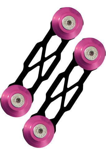 Trava De Para-choque Chapa Preto - Anilha Rosa  (decorativa)