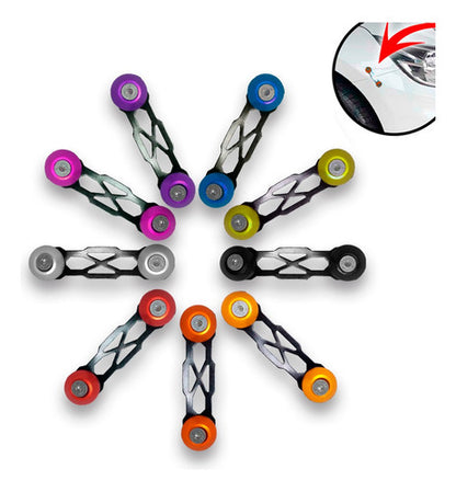 Chapa Alumínio De Reposição Trava Parachoque Preta - 4unid