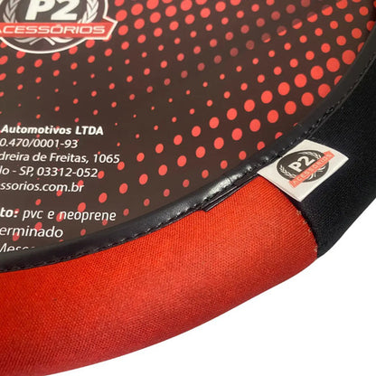 Capa De Volante Em Neoprene Preto - Vermelho