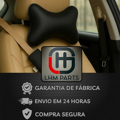 Kit 2 Protetores + 2 Almofadas Apoio Cervical Cinto Carro Preto