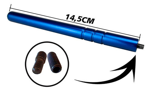 Antena De Teto Para Carro Haste Alumínio Anodizado Tuning