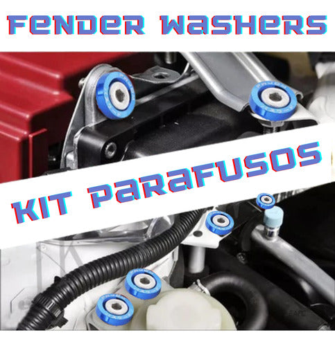 Parafusos Kit Fender Washers 8 Peças E Placa Carro / Moto M6