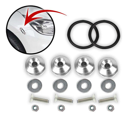 Kit Tow Strap+trava Parachoque+tampa Valvula+parafuso Prata