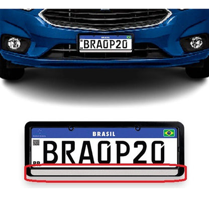 Moldura De Placa Carro -universal Preta Refletiva - Par