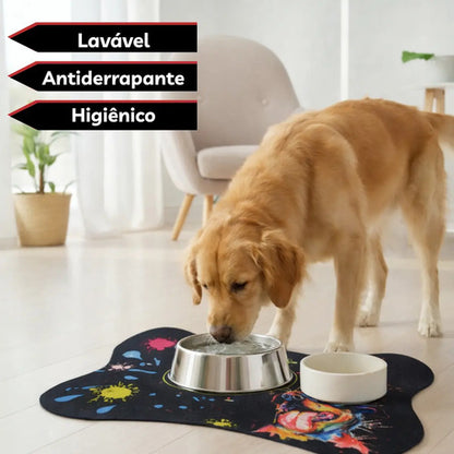 Tapete Comedouro Pet Antiderrapante Americano Cachorro Gato