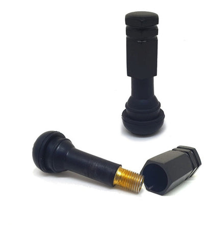 Tampa Válvula Pneu Carro Sextavada Grande 4pçs - Preto