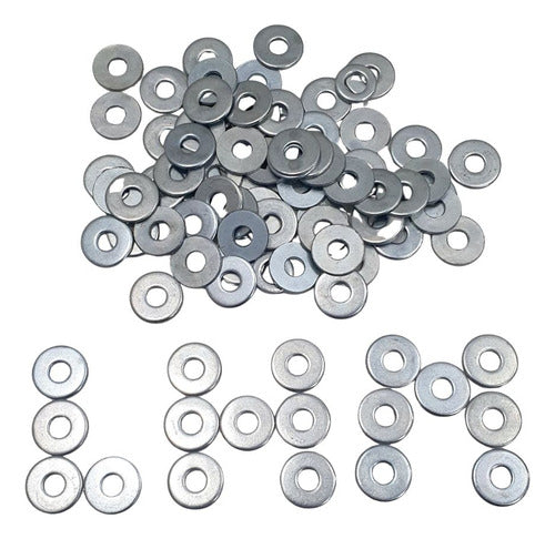 Arruela Lisa Aço Zincada 3/16 Zincado Branco - 100peças