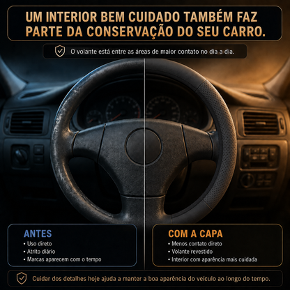 Capa de Volante Esportiva em Courvin (Couro SIntético) 38cm