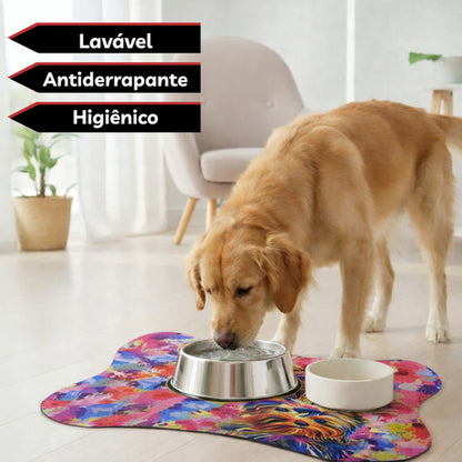 Tapete Comedouro Pet Americano Para Tigelas Cachorro Gato