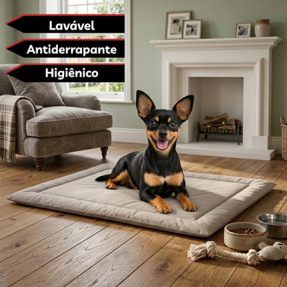 Colchonete Caminha Pet Almofada Cachorro Gato Porte Pequeno Bege Liso