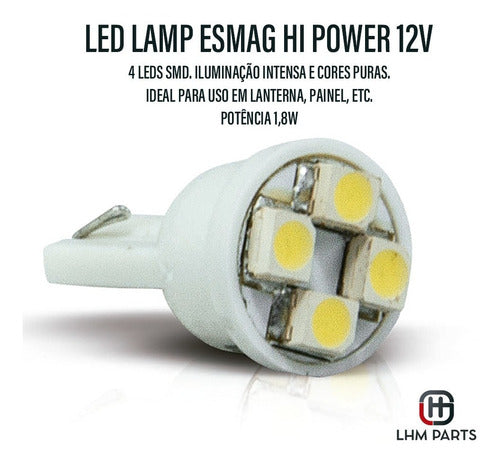Kit 10 Lâmpadas Led Hi Power 12v Branco Para Lanterna Carro