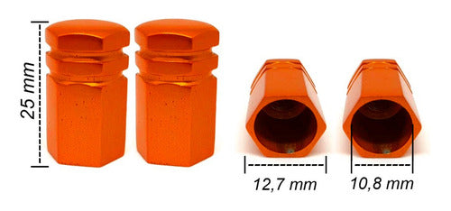 Tampa Válvula Pneu Carro Sextavada Grande - 4pc Várias Cores