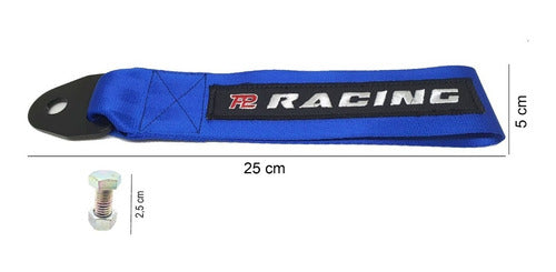Kit Tow Strap+trava Parachoque+tampa Valvula+parafuso - Azul