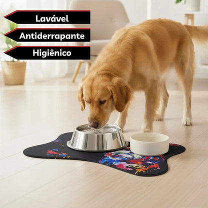 Tapete Comedouro Pet Antiderrapante Americano Cachorro Gato
