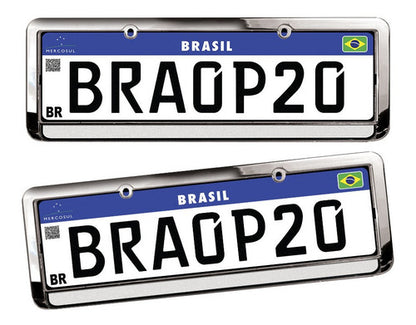 Moldura De Placa Cromada Lisa (par)