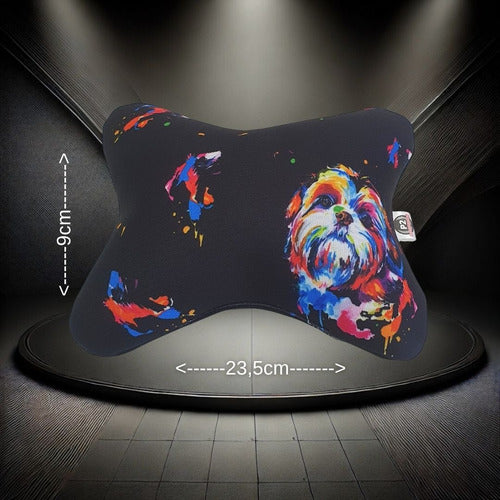 Almofada Apoio Cervical De Pescoço Para Carro - Shih Tzu