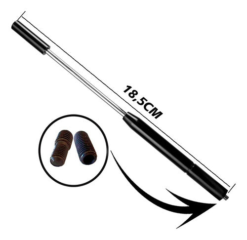 Antena De Teto P/ Carro Universal Haste Alumínio Anodizado