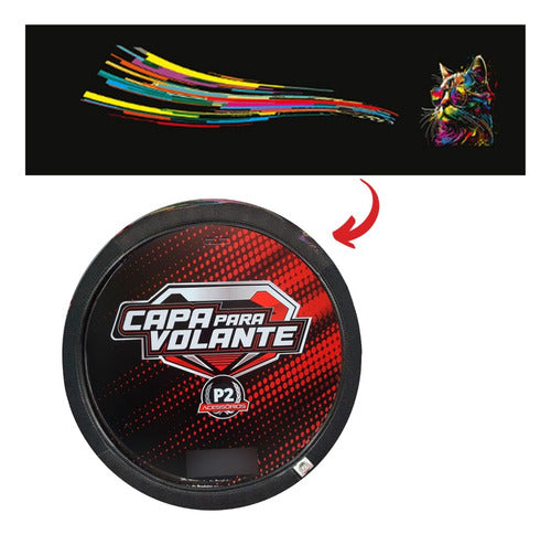 Capa De Volante Em Neoprene Preto - Gato Óculos