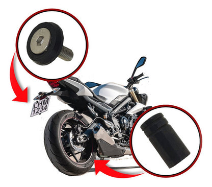 Parafuso De Placa + Tampa De Válvula Moto Redonda - Preto