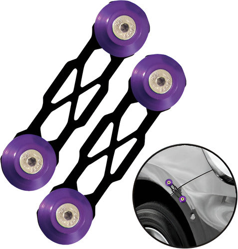 Trava De Para-choque Chapa Preta - Anilha Roxo (decorativa)