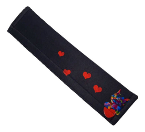 Protetor Cinto Segurança Adulto E Infantil  Gato Coração