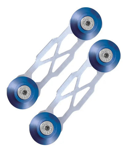 Trava De Para-choque Chapa Prata - Anilha Azul (decorativa)