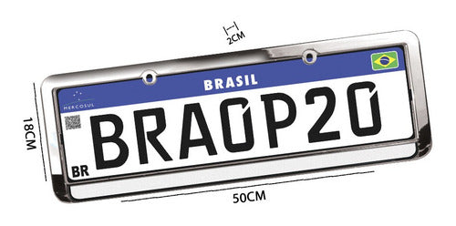 Moldura De Placa Cromada Refletiva (par)