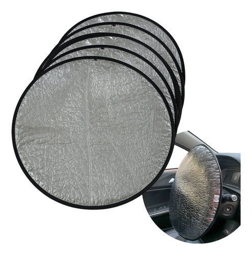 Kit 10un Capa De Volante Metalizada Protetor Solar Carro