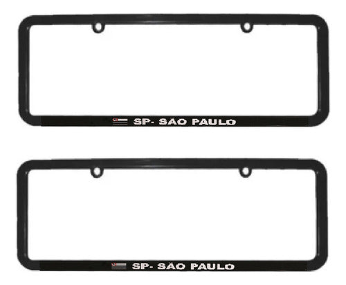 Moldura De Placa Carro Preta Mercosul - Município São Paulo