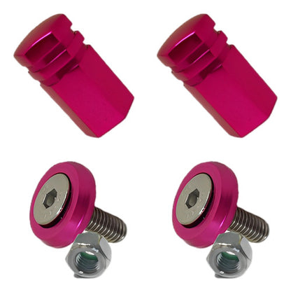 Anilha Placa + Tampa De Válvula Moto Sextavada - Rosa