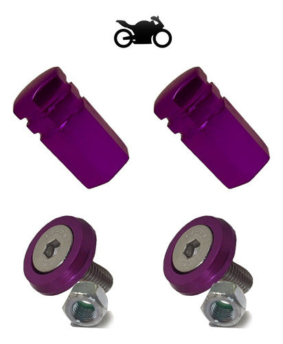 Kit Moto Parafuso De Placa E Tampa Válvula Sextavada - Roxo