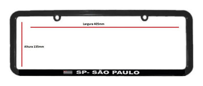 Moldura De Placa Carro Preta Mercosul - Município São Paulo