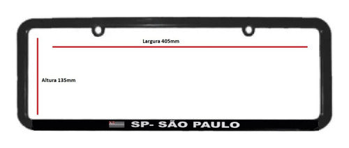 Moldura De Placa Carro Preta Mercosul - Município São Paulo