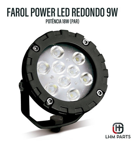 Farol De Milha Power Led Redondo 12v/24v 60w - Luz Branca