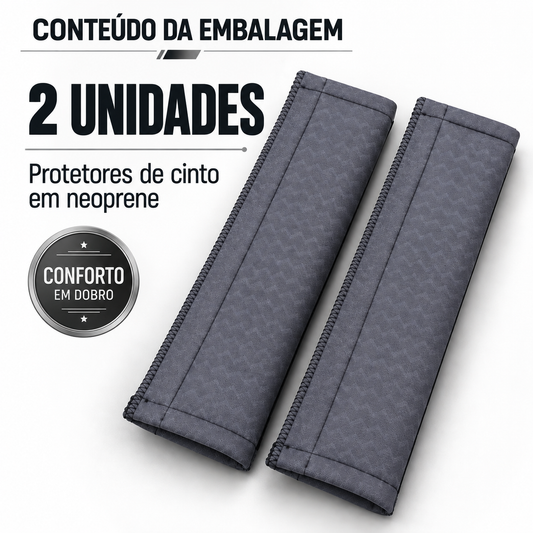 Capa Protetor de Cinto de Segurança em Neoprene - Kit Com 2 Unidades