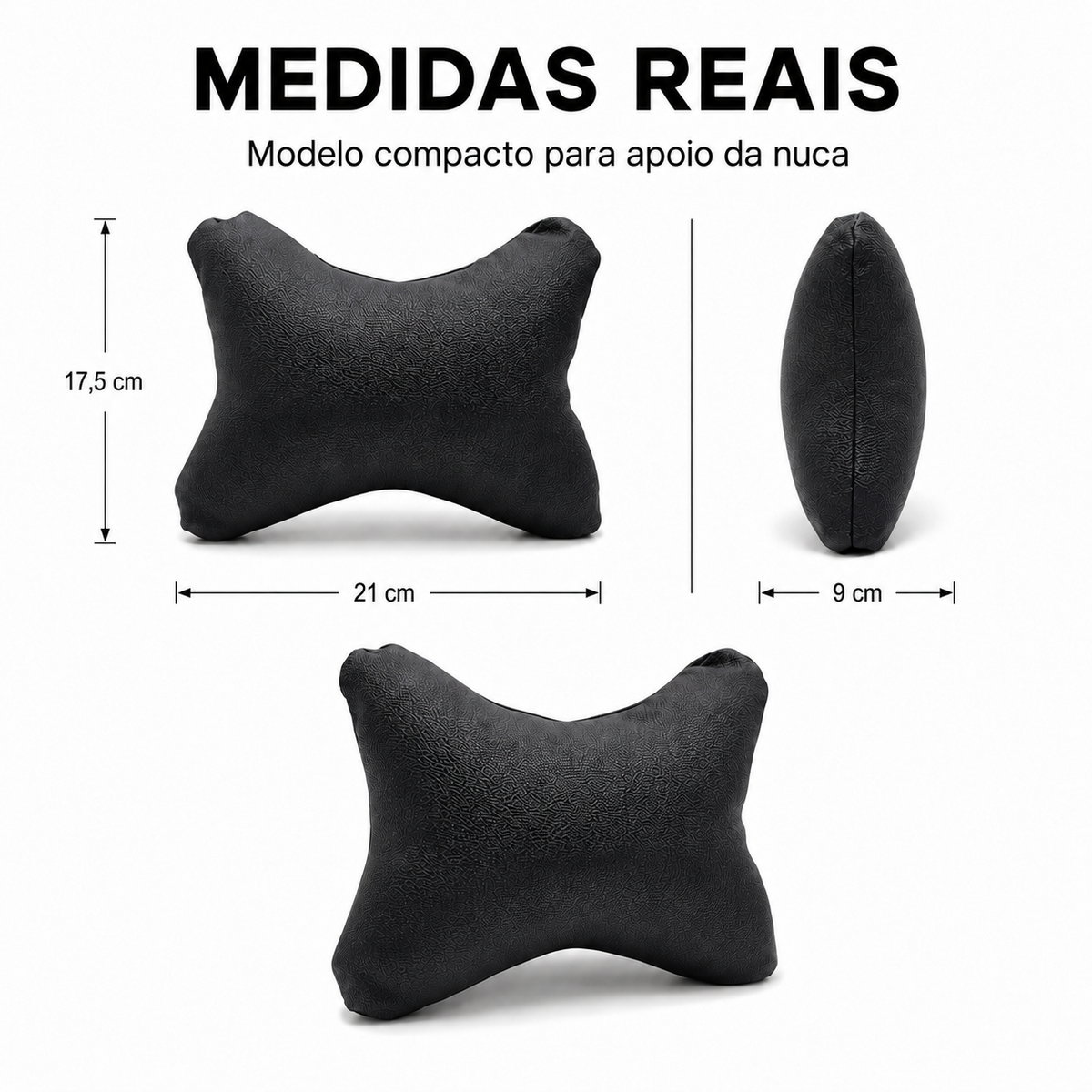Kit 2 Almofadas Apoio De Cabeça e Pescoço Em Courvin