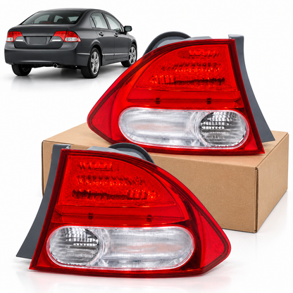 Par Lanterna Traseira Honda New Civic G8 2007 2008 2009 2010 2011 - Bicolor/Cristal