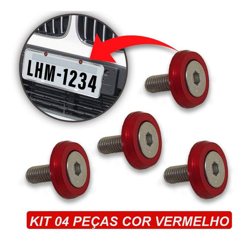 Kit Tow Strap+trava Parachoque+tampa Valvula+parafuso - Verm