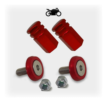 Anilha Placa + Tampa De Válvula Moto Sextavada - Vermelho
