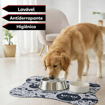 Tapete Comedouro Pet Americano Para Tigelas Cachorro Gato