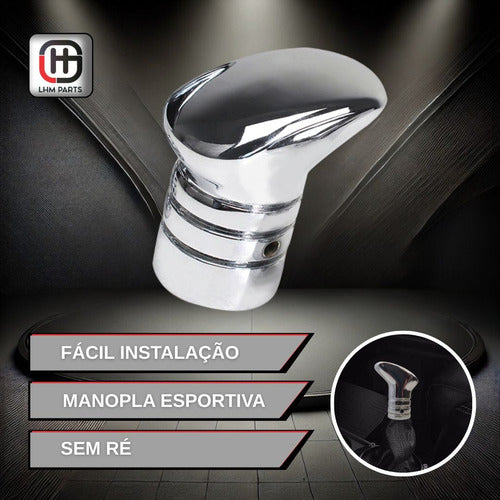 Manopla De Câmbio Alumínio Esportiva Snake Com Ré Cromada