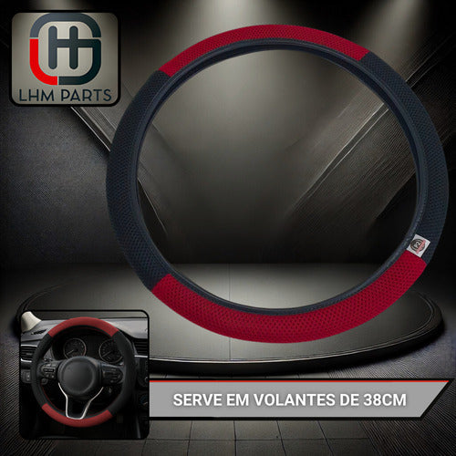 Capa De Volante Esportiva Ventilada P/ Carro 38cm Costurada